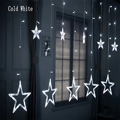 Cold White 2,5 м, 138LED, 220 В, EU/110 В, США, рождественские гирлянды, гирлянда, светильник s, сказочный светильник для занавесок, для улицы, для вечерние, свадебные, праздничные, Декор - Испускаемый цвет: Cold White