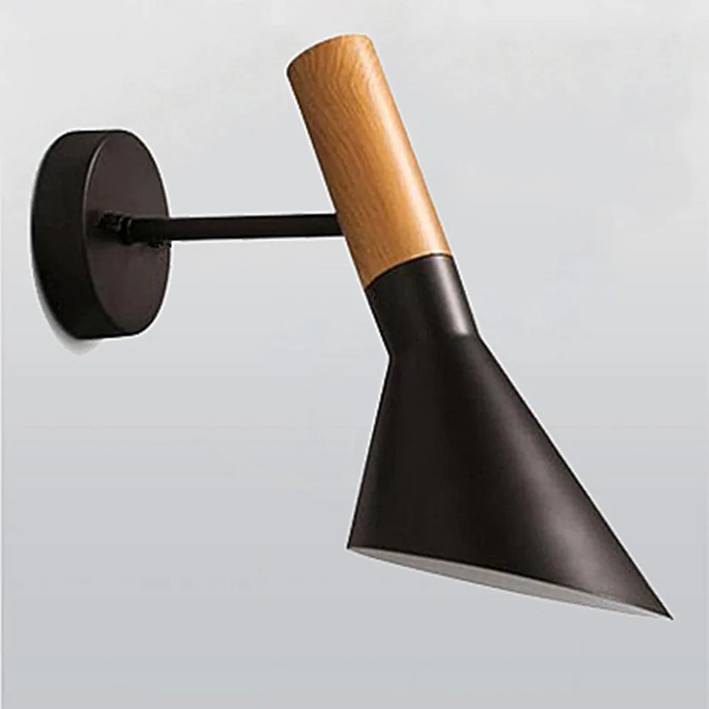 

Modern Led Wall Lamp Sconce Wood Reading Lights For Bedroom Living Room Porch Indoor Vintage Bedside Nordic E27 Lighting Fixture