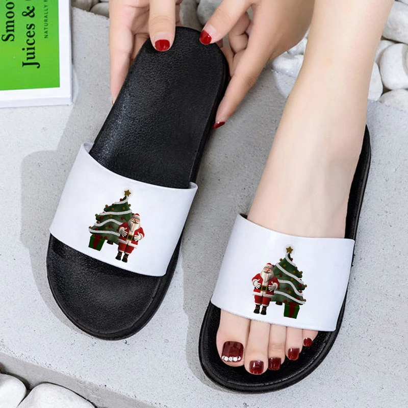 

Family Slippers Santa Claus Slippers Lady Casual slippers Female 2021 Summer Soft Flip Flops Women zapatillas Mujer