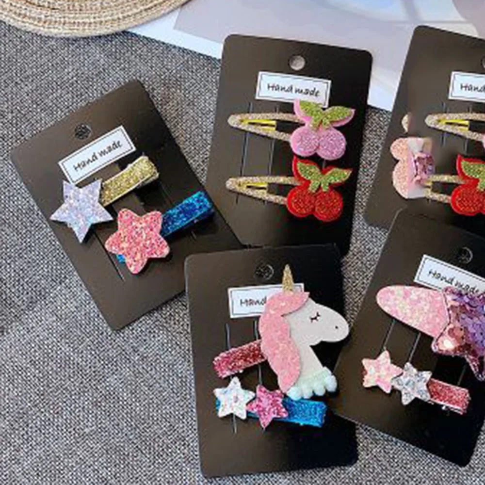 

Hair Accessories Cartoon Glitter Rainbow Unicorn Hair Clips for Girls Princess BB Hairpins Baby Korean Hair Barrettes