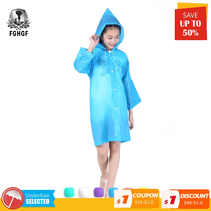 

EVA Waterproof Transparent Kids Children Poncho Raincoat Capa De Chuva Infantil Menino Rainwear Camping Pluie Rain Coat