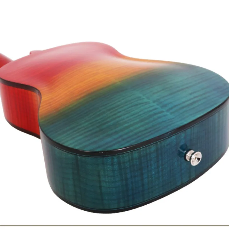 Укулеле Радужное 24 дюйма Мини электрическая концертная акустическая гитара с