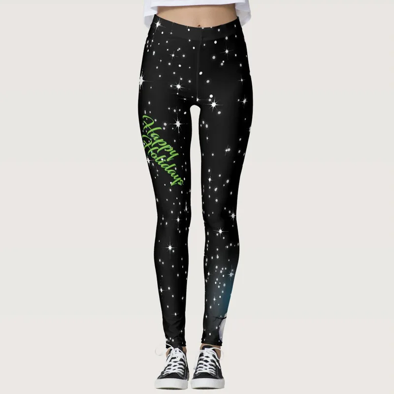 

Women Yoga Pants Leggings Fashion 3D Digital Printing Christmas Leggings Funny Sexy Printed Elastic Christmas Skinny Leggings
