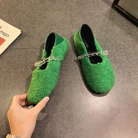 new winter plus velvet flats 2021 temperament sweet round toe mary janes retro college style ballet shoes office lady soft comfo