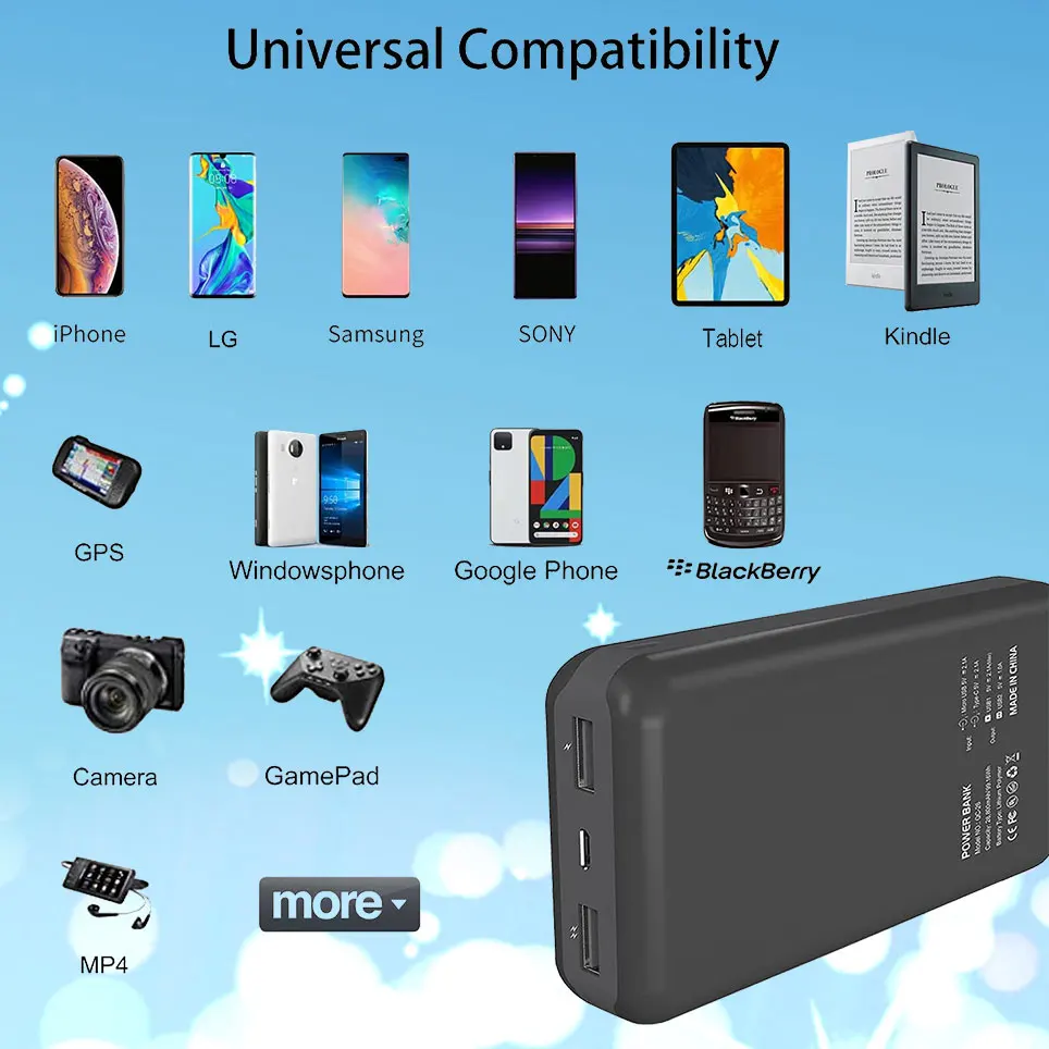 

2021 5V 26800mAh портативное зарядное устройство с двумя розетками и ЖК-дисплеем, внешняя батарея, зарядное устройство для сотового телефона