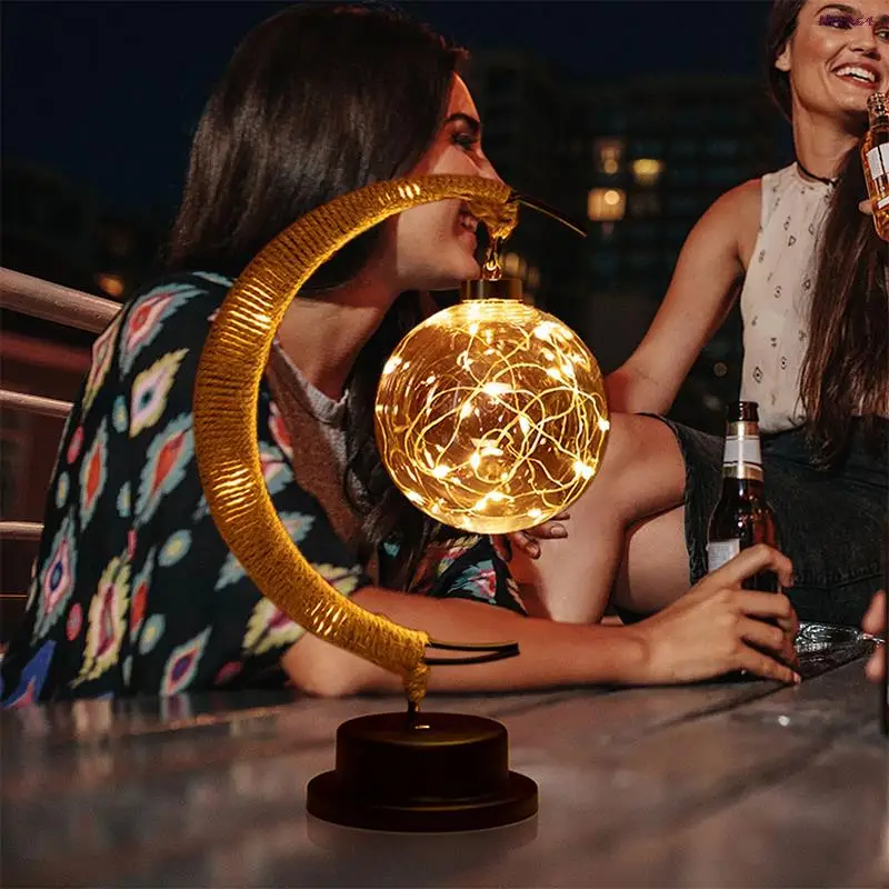 LED Moon Cane Filament Handmade Hemp Rope Night Light Sleeping Lantern | Лампы и освещение