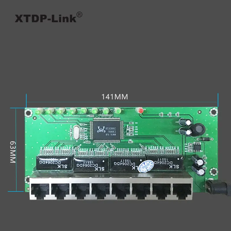 Ethernet коммутатор 8 портовый модуль PCBA установка металлический чехол оборудование