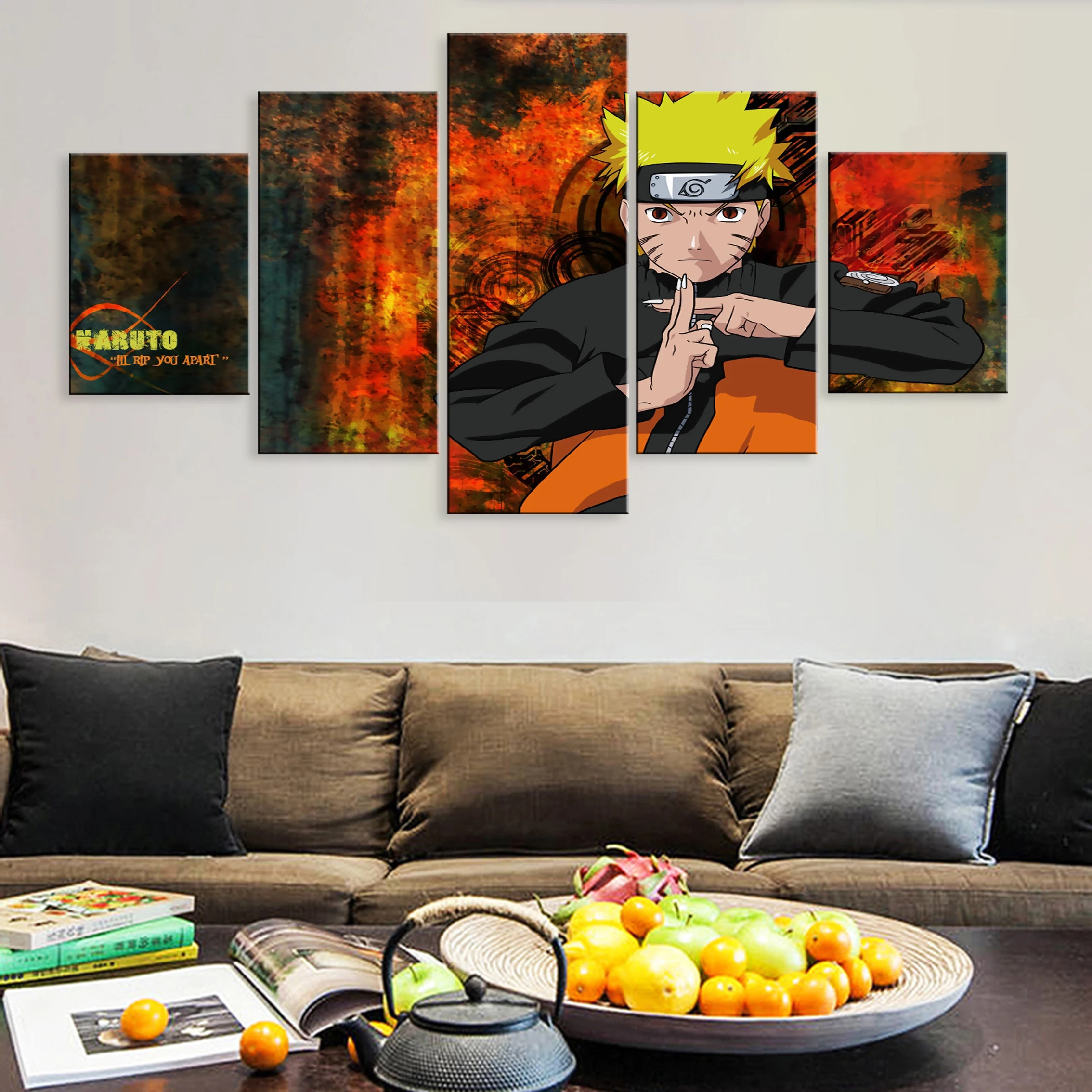 

Modular Art Hd Home Decoration Pictures 5 Pieces Poster Canvas Paintings On The Wall Anime NARUTO