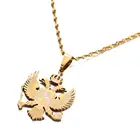 Ожерелье с подвеской из нержавеющей стали для женщин и девушек, цепочка золотого цвета с орлом