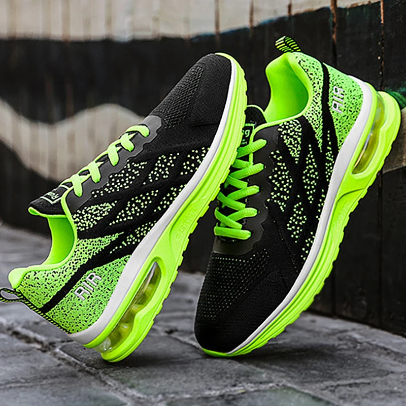 Men's Running shoes fashion Breathable sports Knitted Hollow chunky Sneakers for Men Air Non-slip tenis masculino |