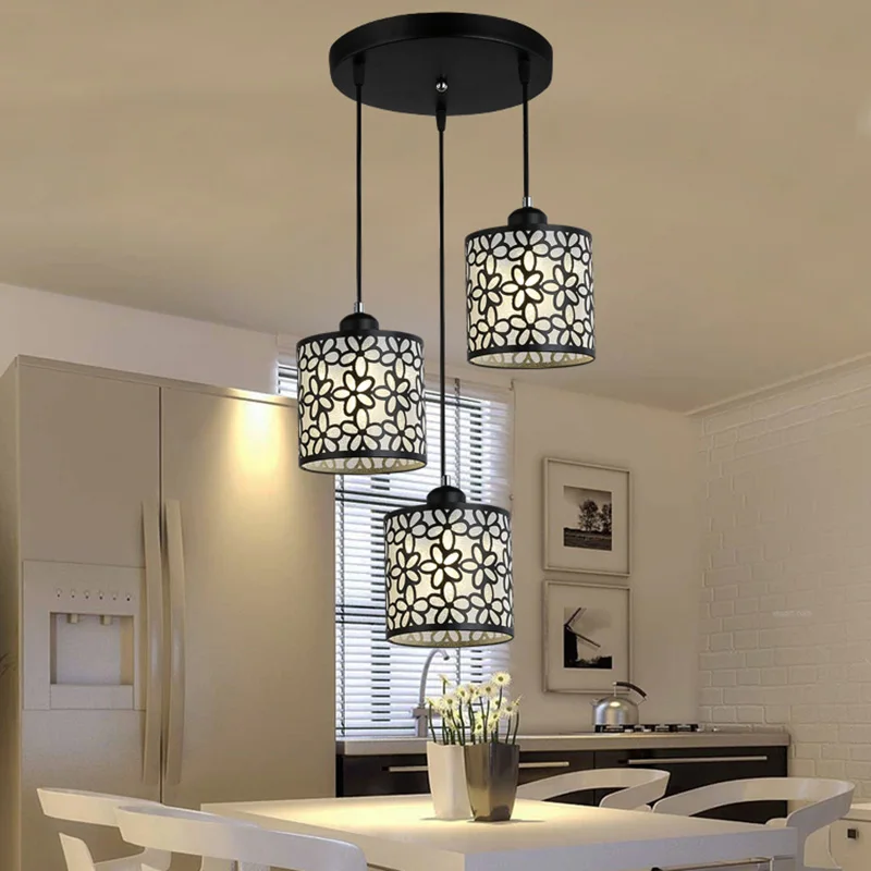 

Modern Pendant Light Fixture Metal Cage Round Shade Adjustable Hanging Light for Kitchen Island Sink Cafe Living Dining Room Hal