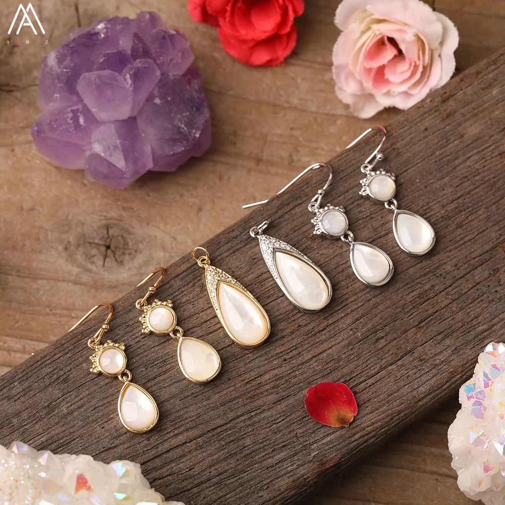 

Drop Earrings Fashion Jewelry For Women Natural White Shell Waterdrop Beads Dangle Earrings For Girls Party Fine Jewelry