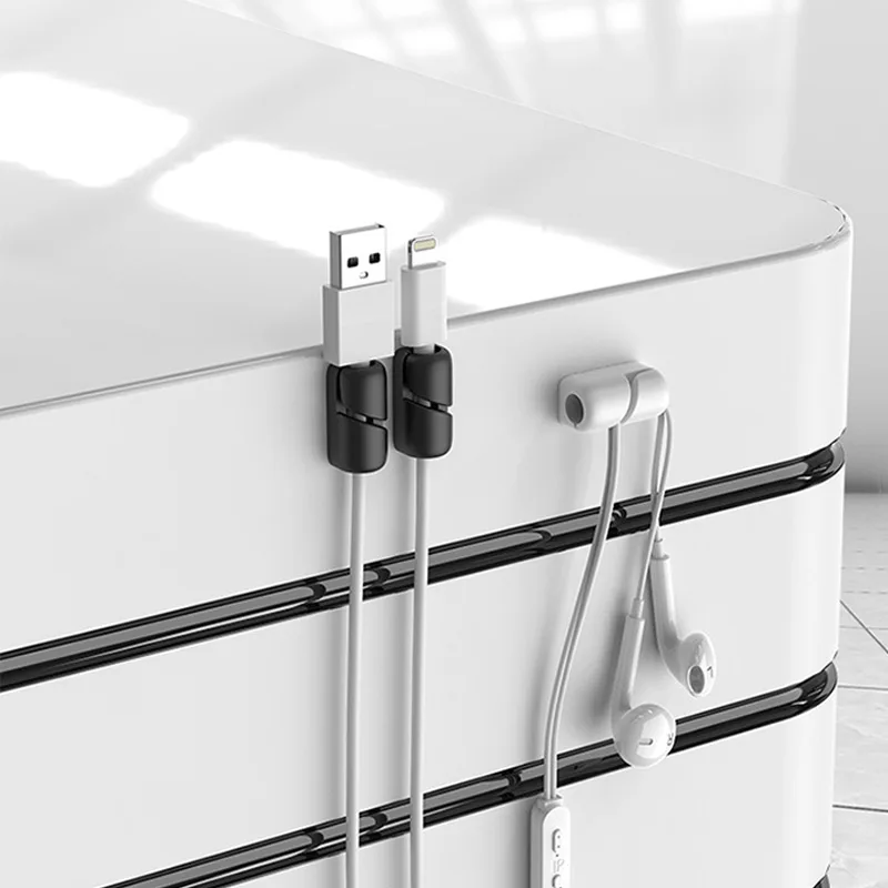 USB держатель кабеля для передачи данных защитный органайзер проводов на липучке