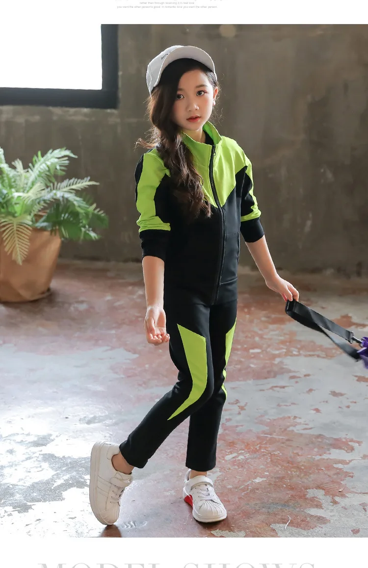 

4-13Years Baby Girl Clothes Autumn 2PCS Jacket + Pants Children Clothing Set Girls Tracksuit Kids Teen Girl Clothes Sports Suits