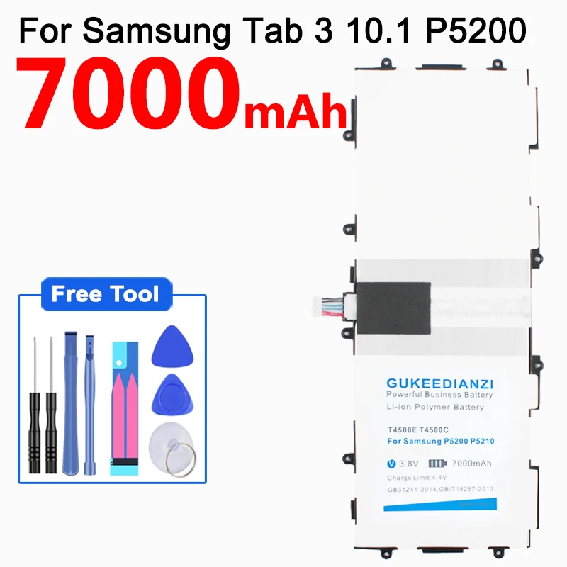 GUKEEDIANZI планшет Замена Батарея T4500E/T4500C для samsung Galaxy Tab 3 10,1 GT P5200 P5210 P5220 P5213 GT-P5200 7000 мА-ч