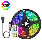 Светодиодная ленсветильник RGB 5050, гибкая лампа-лента с диодами, USB-кабель, управление через приложение для телефона, 5 в постоянного тока, настенный, настольный экран, светильник ка телевизора, 1-30 м