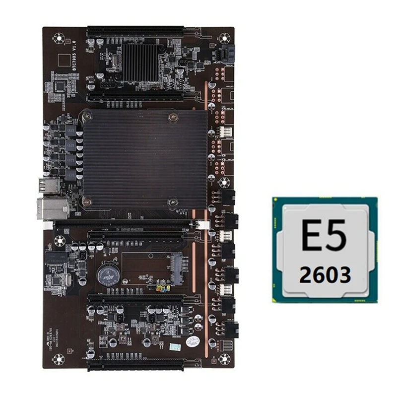 h61 x79 btc mining motherboard with e5 2603 cpu 5x pci e 8x lga 2011 ddr3 support 3060 3080 graphics card for btc miner free global shipping