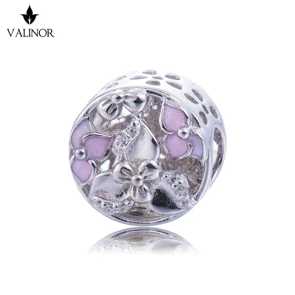 Розовая орхидея 925 пробы серебряные Тропические рыбы и воды растения хвостовые Бусы Подвески подходят