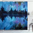 Занавеска для душа в виде натуральной пещеры, рисунок тростника, канавка с искусственным кристаллом, дворец, Мист, пещера, набор для декора ванной комнаты