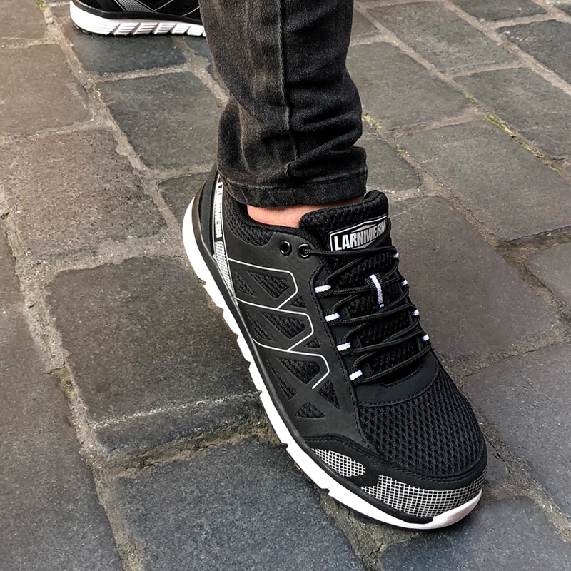 LARNMERN/Мужская безопасная обувь со стальным носком легкие дышащие Нескользящие