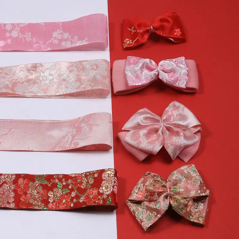 Красная атласная вышитая лента этнические жаккардовые материалы ручной работы 25