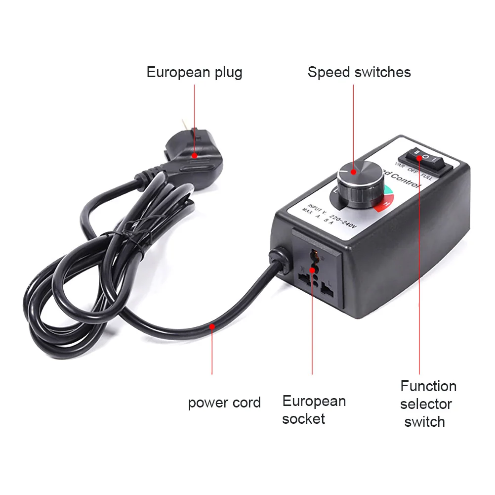 

220-240V 8A Speed Control Electric Motor Variable Regulator for Light Fan Pump