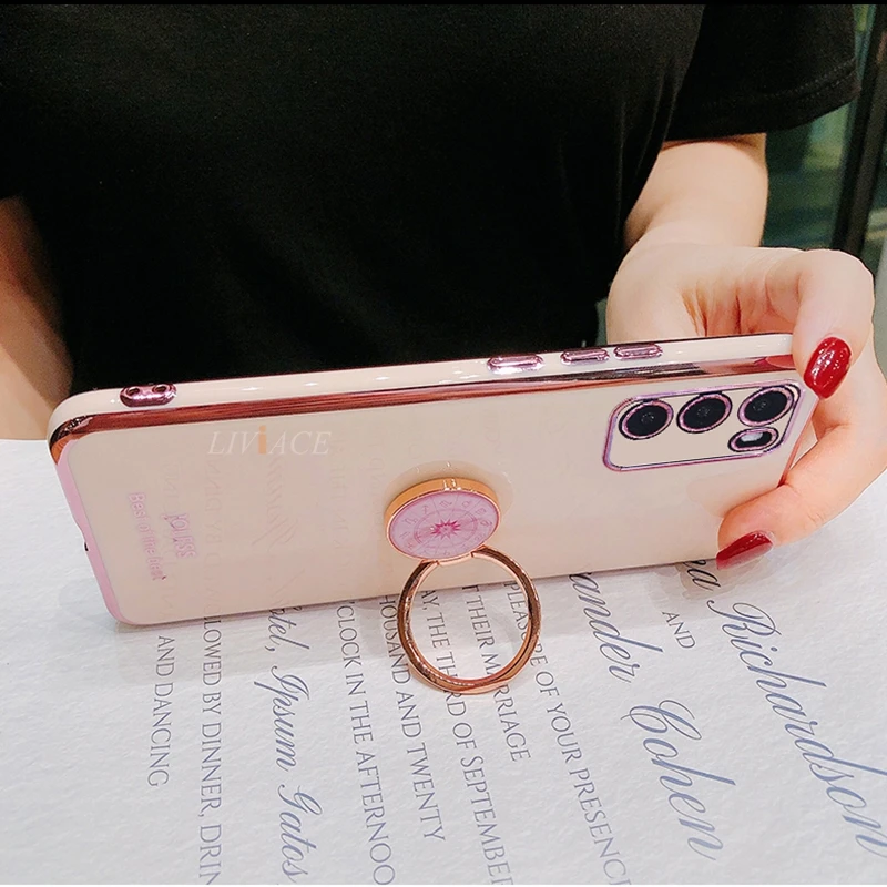 deluxe plating silicone ring holder phone case for xiaomi redmi note 11 10 9 8 7 5 pro 8t redmi 9 9c 9a 8 8a 7a 10 stand cover free global shipping