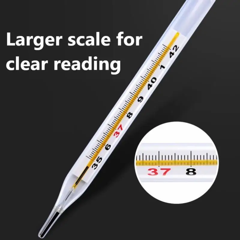 1pcs Medical Mercurial Glass Thermometer Large Screen Clinical Measurement Device | Дом и сад