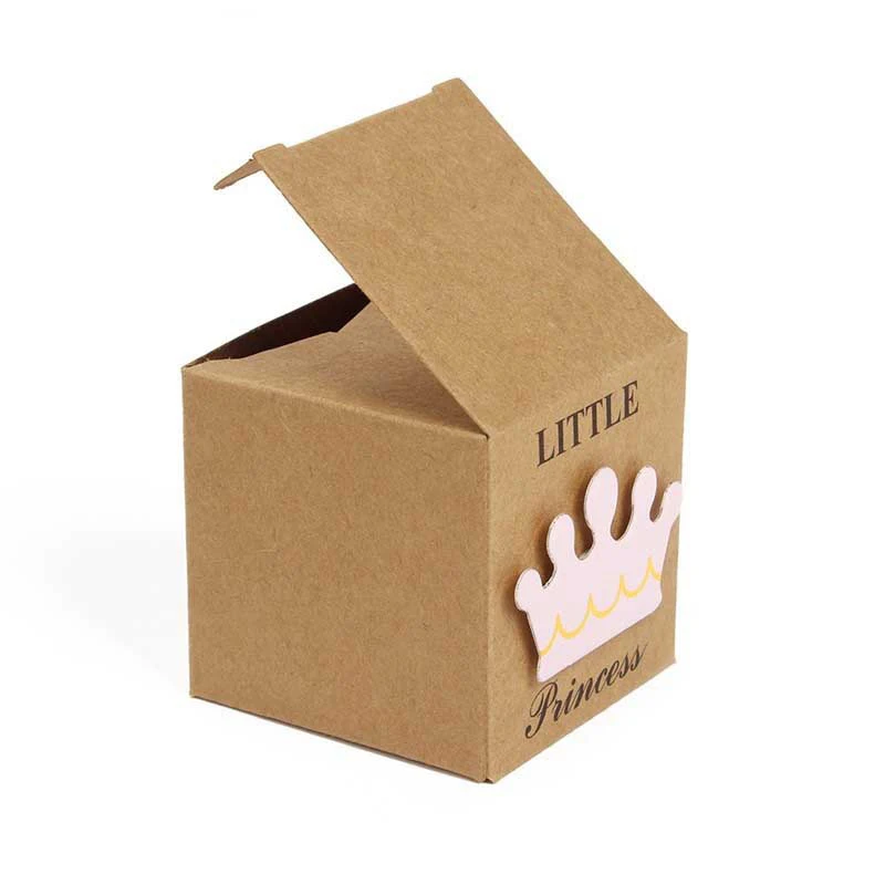 20/40pcs Kraft Paper Candy Box Baby Shower Gifts For Guest Kid Birthday Party Babyshower Boy Girl Gift Box 1th Party Supplies