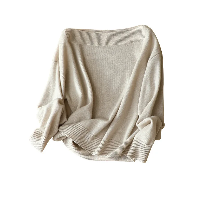 

New Style for Autumn Winter Cashmere Sweater Women's Cashmere Slash Neck Office Lady Free Shipping Items Clothes for Women