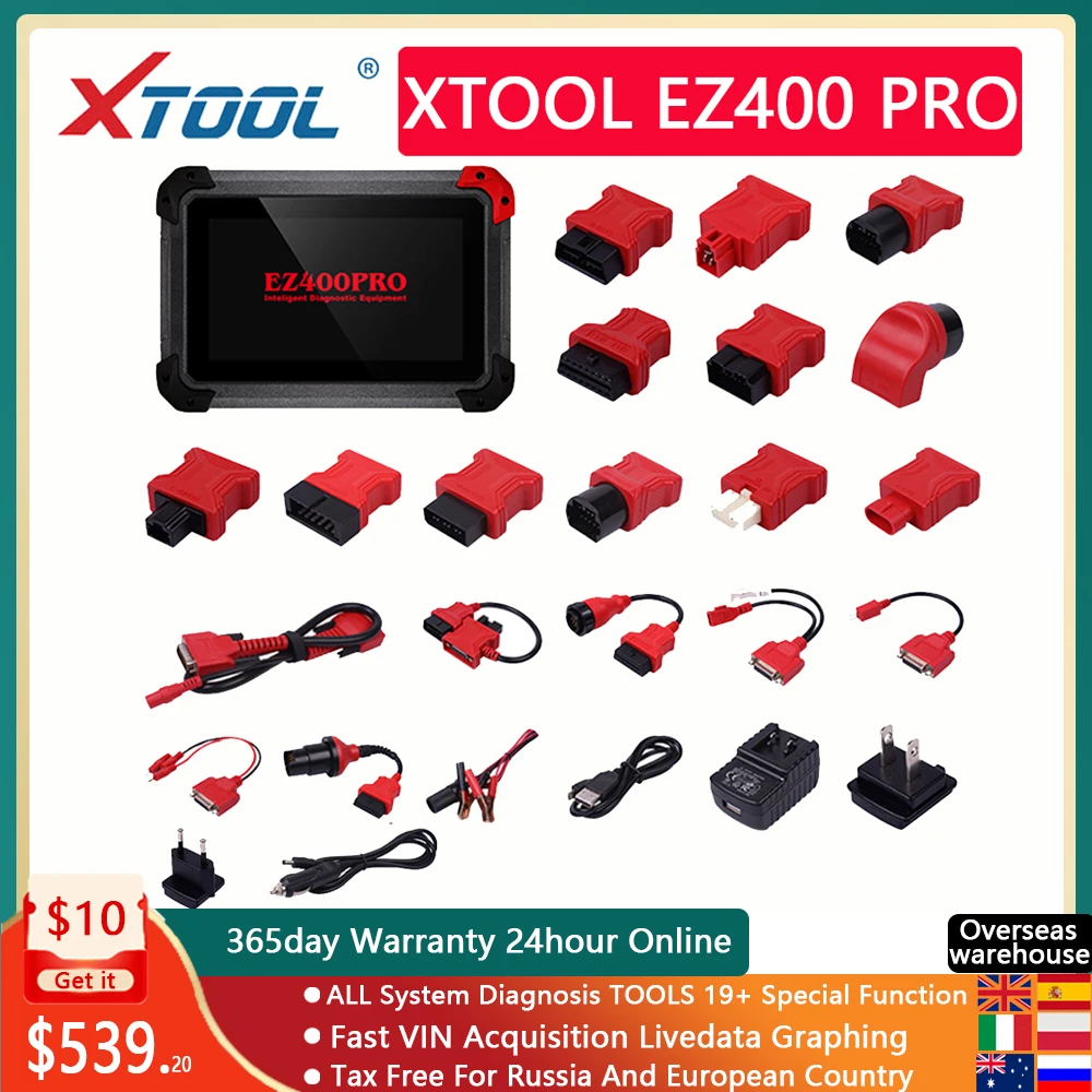 

XTOOL EZ400 Pro OBD2 Автомобильный диагностический инструмент Двунаправленный сканер OBD2 Вся диагностика системы с расширенным кодированием ЭБУ 16+ ...