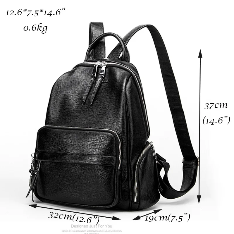 Женский рюкзак на двойной молнии в стиле ретро черный женский большой мягкий из