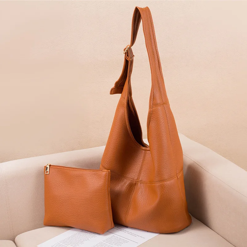 Casual Women Shoulder Bag PU Leather Composite Bags Female Large Capacity Tote Handbag Solid Lady Travel Purse Shopping | Багаж и сумки