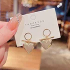 Серебро S925 пробы, простые серьги в форме сердца, металлические изысканные фотообои для женщин, тренд 2021