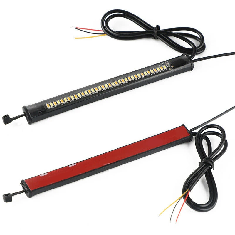 New 2pcs 36 SMD LED Light Strip Universal White & Amber Adjustable Motorbike Day-time Running Lights Driving Lamp Motor Kit | Автомобили