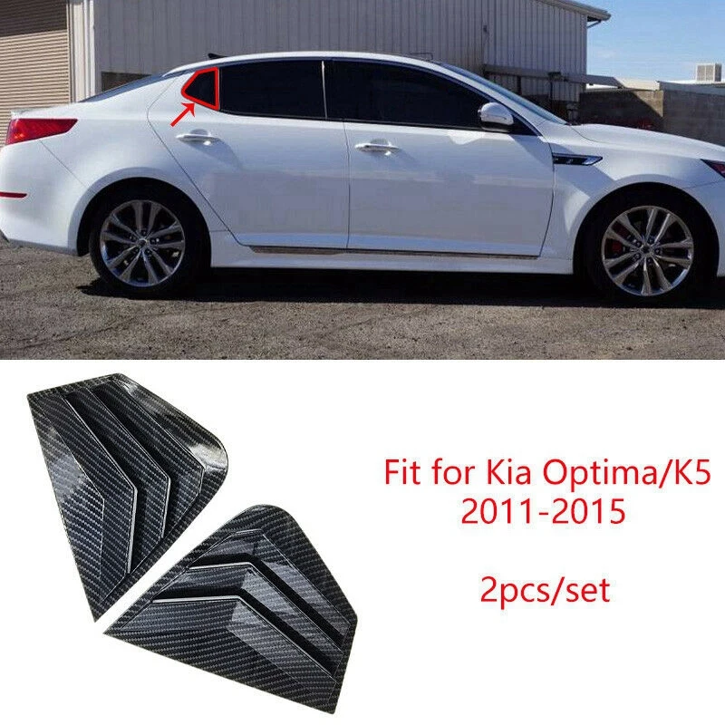 

New2X углеродное волокно стильный задний боковой окно четверть жалюзи Крышка для Kia Optima K5 2011-2015