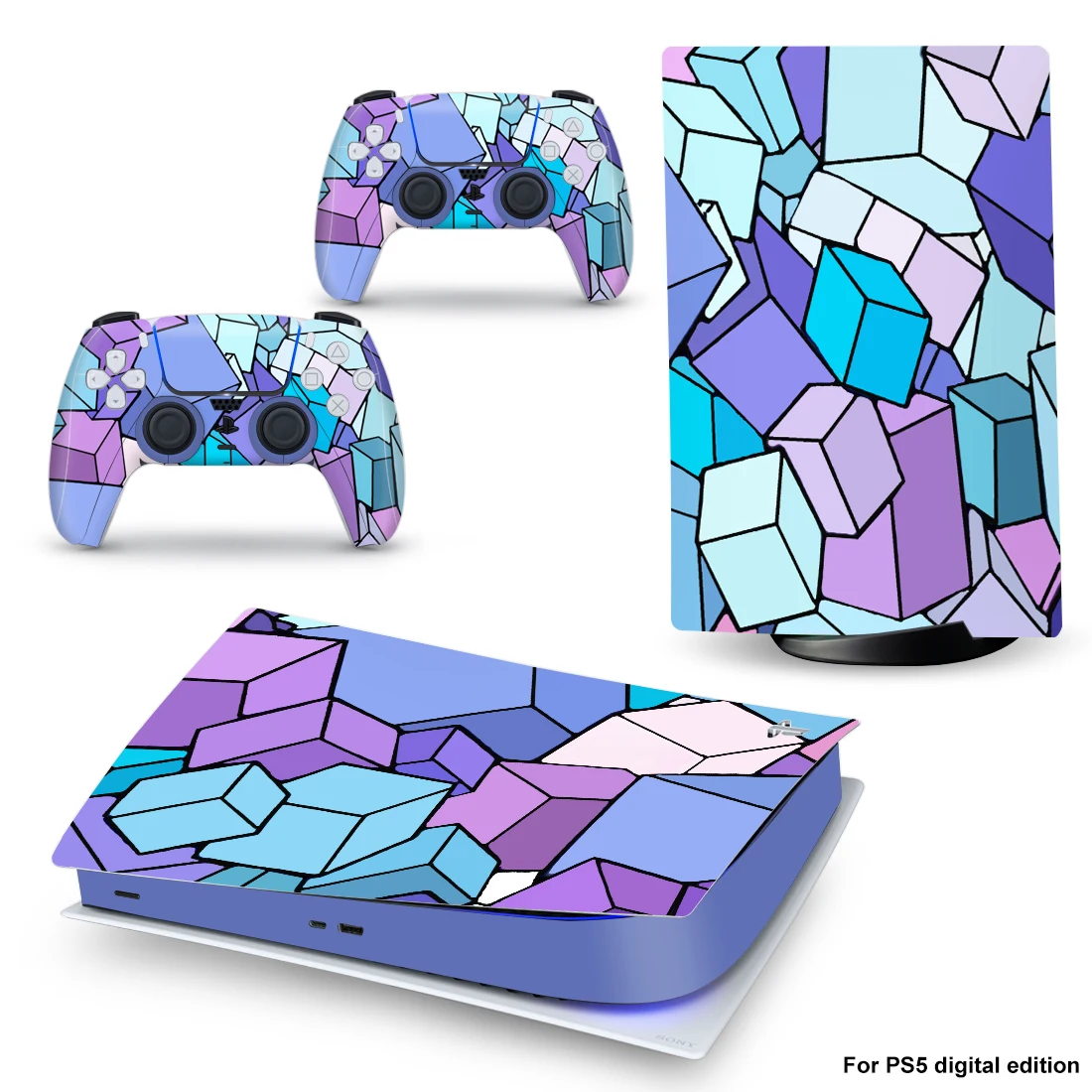 

Цветная стильная цифровая наклейка PS5 для Playstation 5 и 2 контроллера