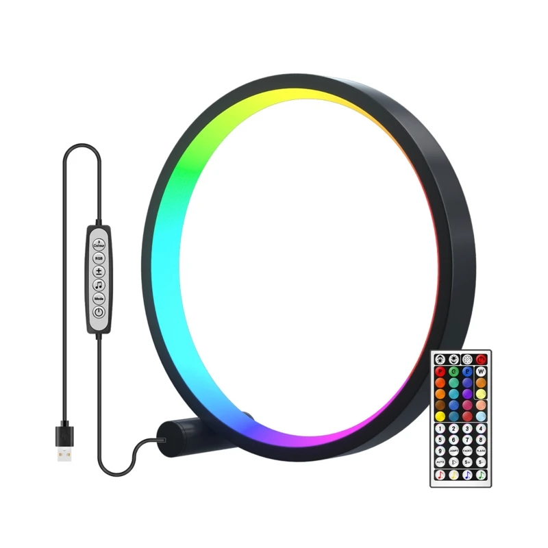 

XX9A 10" RGB LED Ring Light Voice Control Music Sync Color Changing Selfie Circle Light for Home Party Makeup Camera Lightin