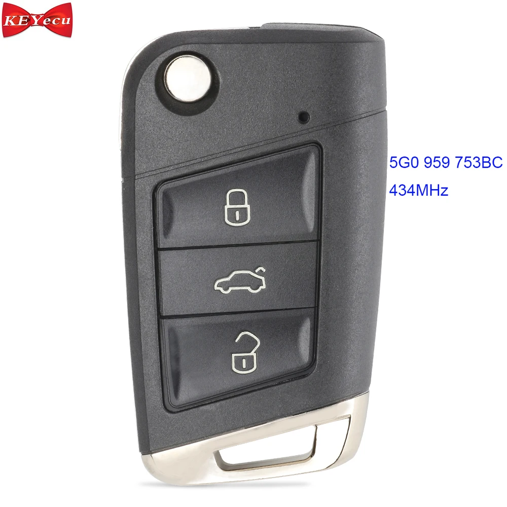 KEYECU для Volkswagen MQB Golf VII MK7 шкода Октавия A7 дистанционный брелок 434 МГц ID48 чип 5G0 959 753BC |