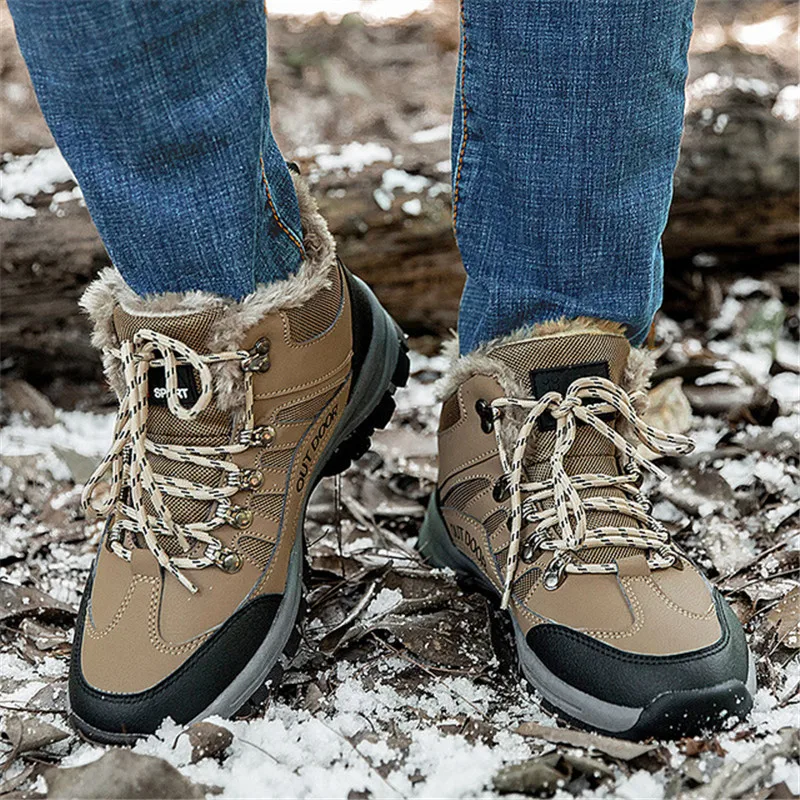 

Autumn Winter Man Snow Boots 2020 Fahsion Lace up Non-slip wear-resistant outdoor casual sneaker Man Comfortable Warm Snow Boots