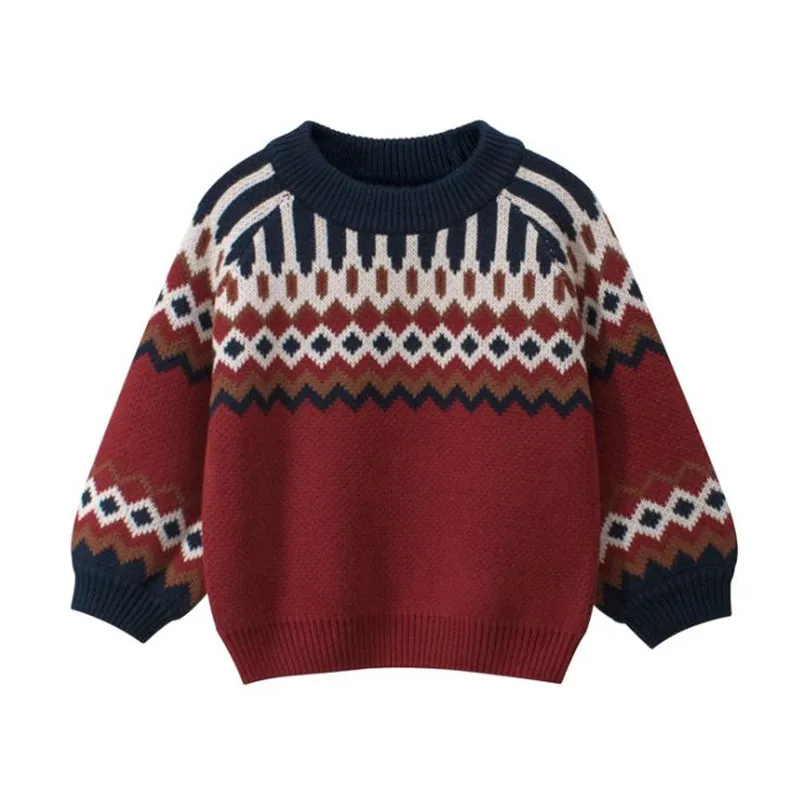 

DFXD 2021 Spring New Baby Girls Knitted Sweater O-Neck Long Sleeve Cotton Pullover Sweaters Girls Tops Outfit 2-8T Kids Clothing
