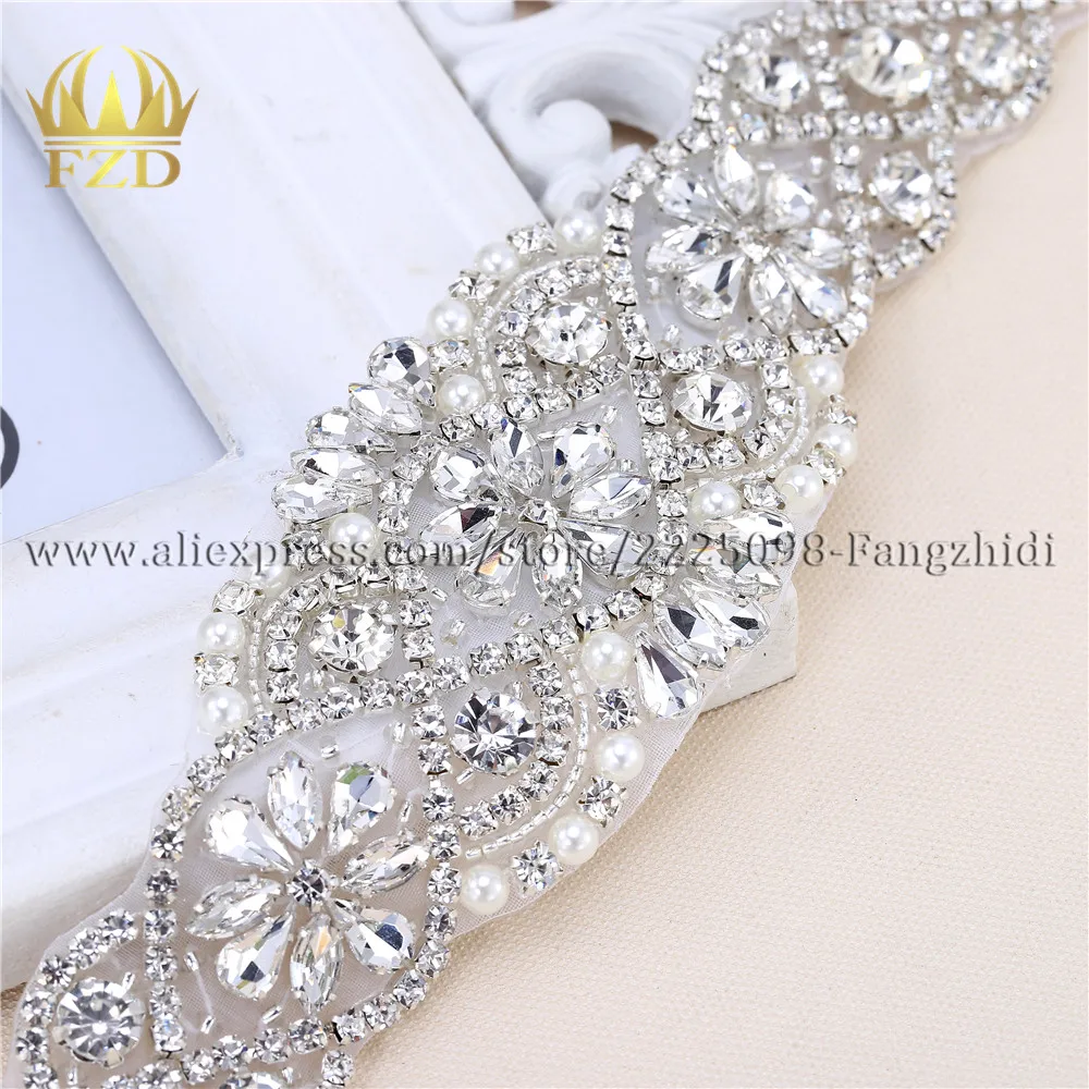 FZD 1 шт. пришивная аппликация из розового золота с бусинами и кристаллами Стразы