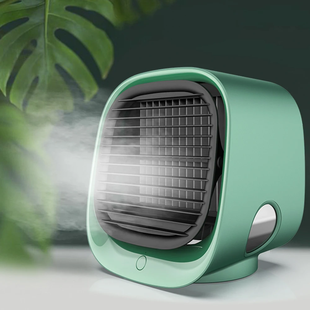 

2021 Mini Air Conditioner Mini Portable Fan Usb Valve Lator Air Cooler Usb Fan With Colorful Night Light Can Put Water And Ice