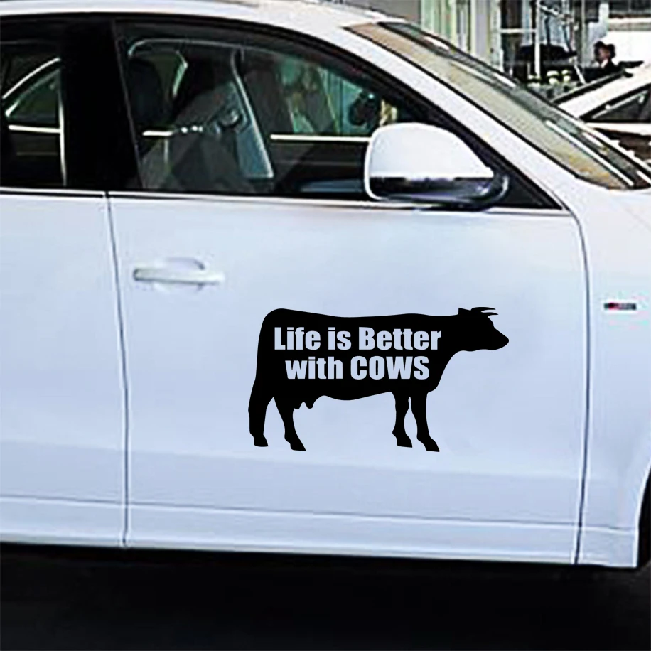 Наклейки на автомобиль в виде милой коровы стикеры для стайлинга автомобиля