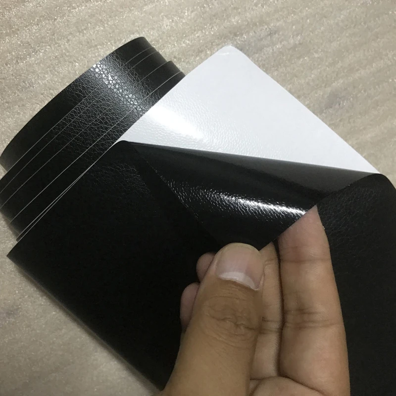 

Skin Sticker 12\" x 40\" Durable Interior Leather PVC Vinyl Wrap Black Fashion