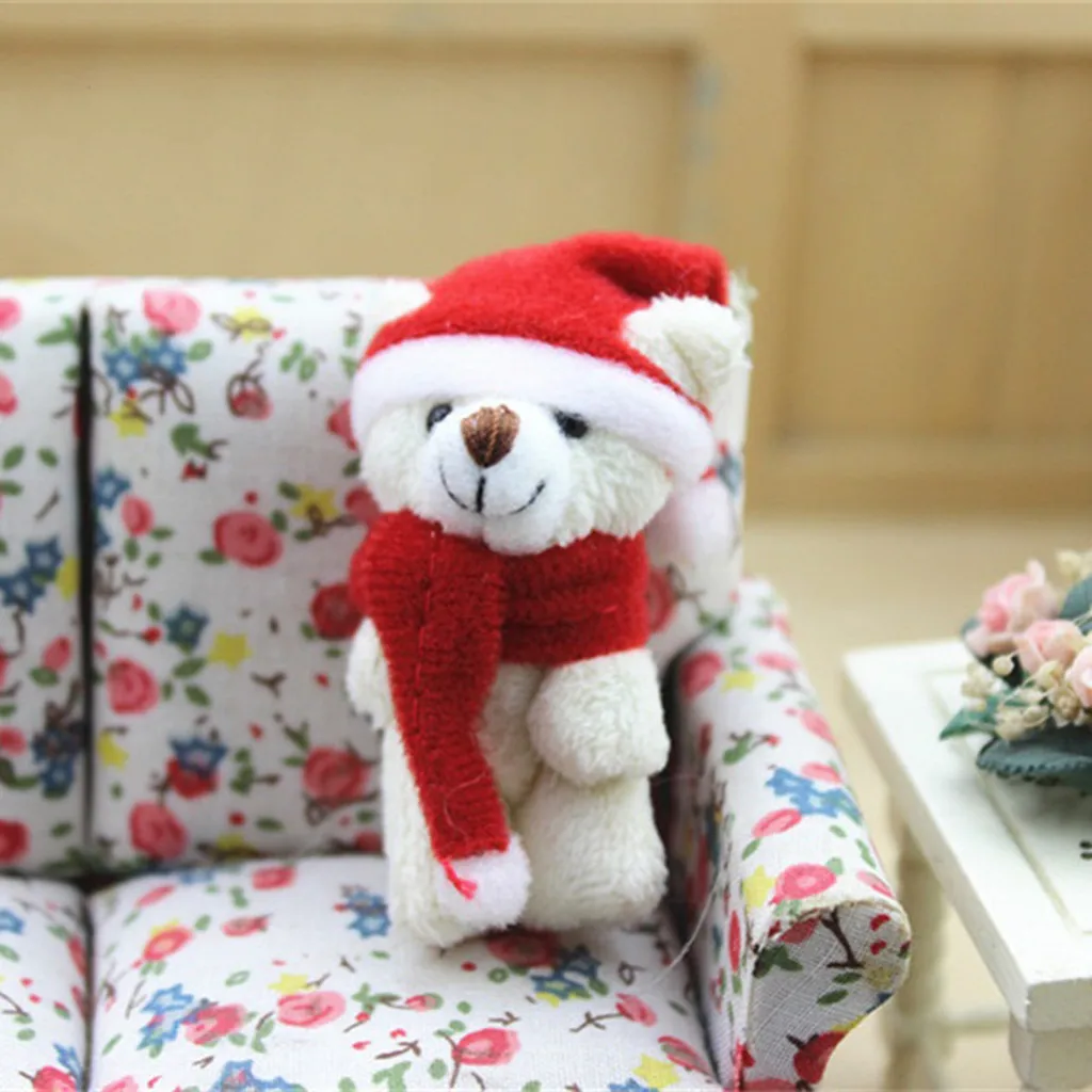 1/12 Миниатюрный Плюшевый мягкий Рождественский медведь куклы дом игрушка