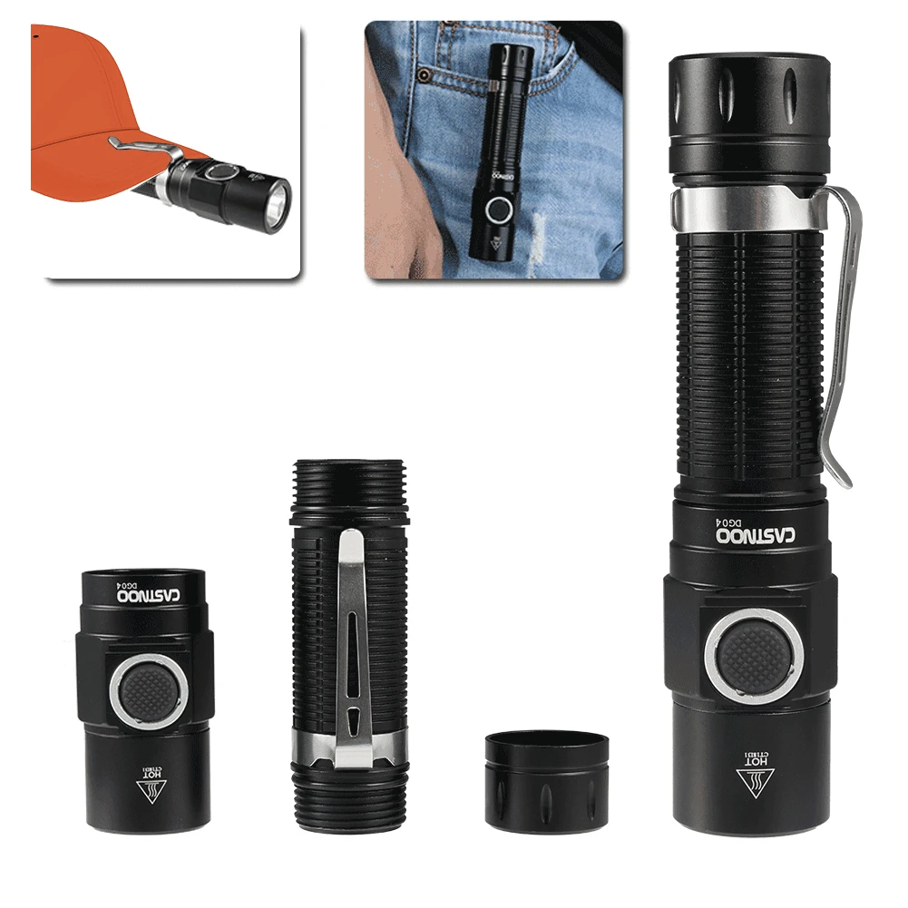 Кастноо USB зарядка флэш светильник водонепроницаемый мини с дыхательный