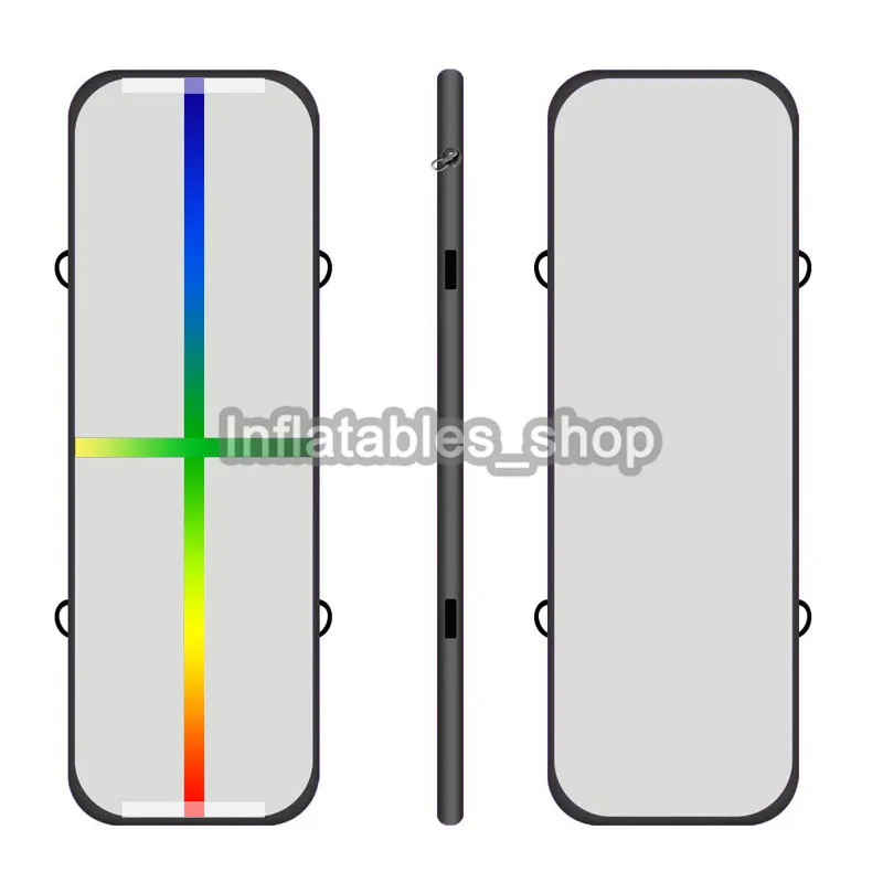rainbow black Воздушный трек акробатика коврик для занятий гимнастикой, надувные Airtrack коврики с электрический воздушный насос для дома Применение Чирлидинг Training - Цвет: rainbow black