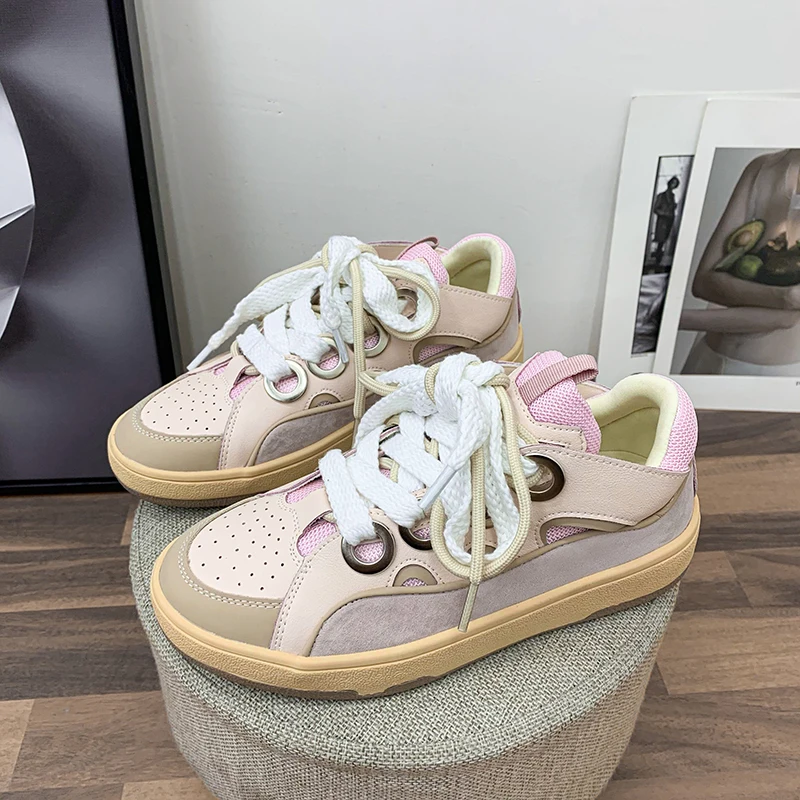 

2021 Women Sneakers Fashion Shoes Spring Trend Casual Flats Sneakers Female New Fashion Comfort Vulcanized Platform Shoes