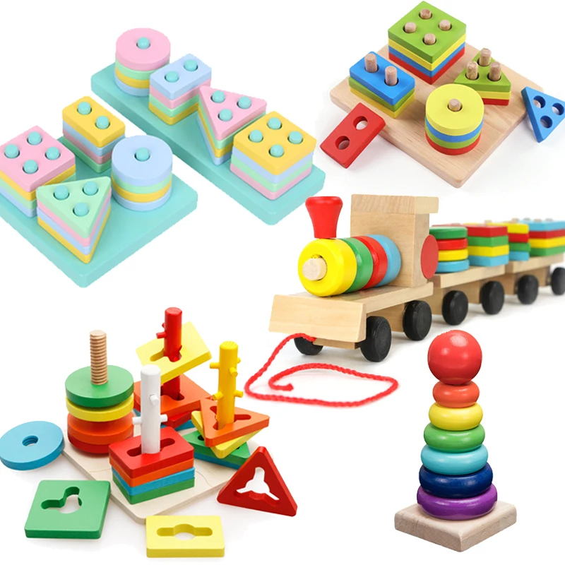 QWZ деревянная игрушка Монтессори строительные блоки Обучающие Игрушки для